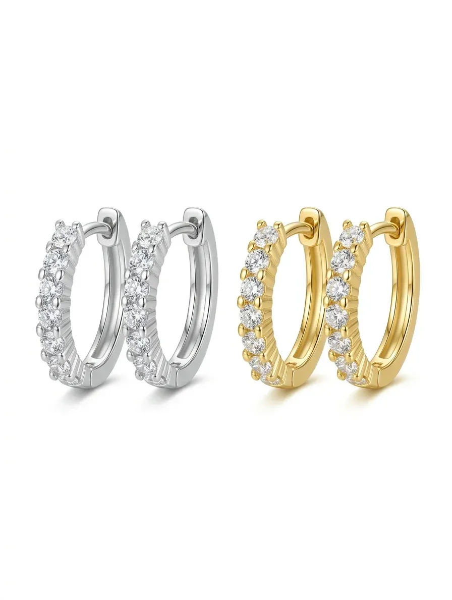 Сребърни халки с моисанит ANDYWEN