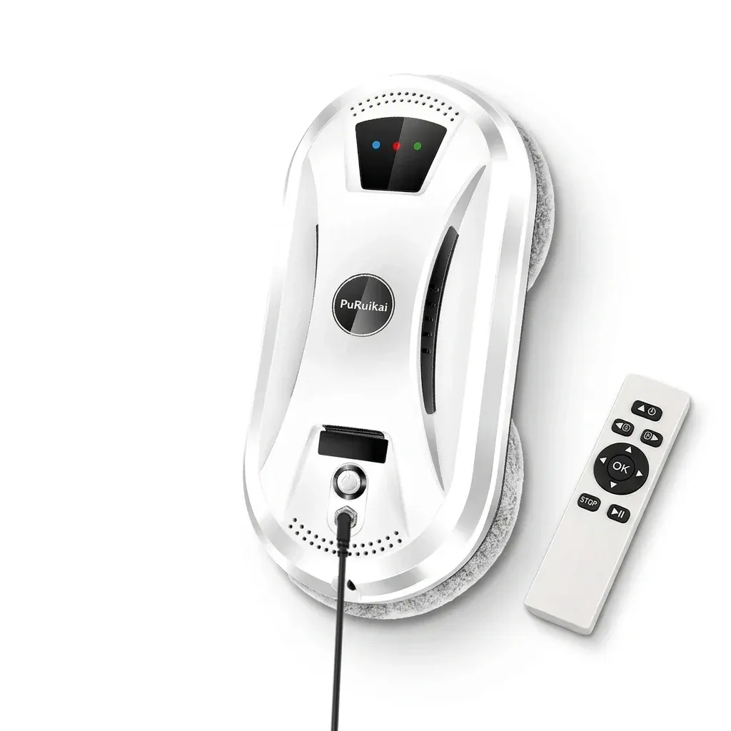 Бял робот за прозорци с дистанционно