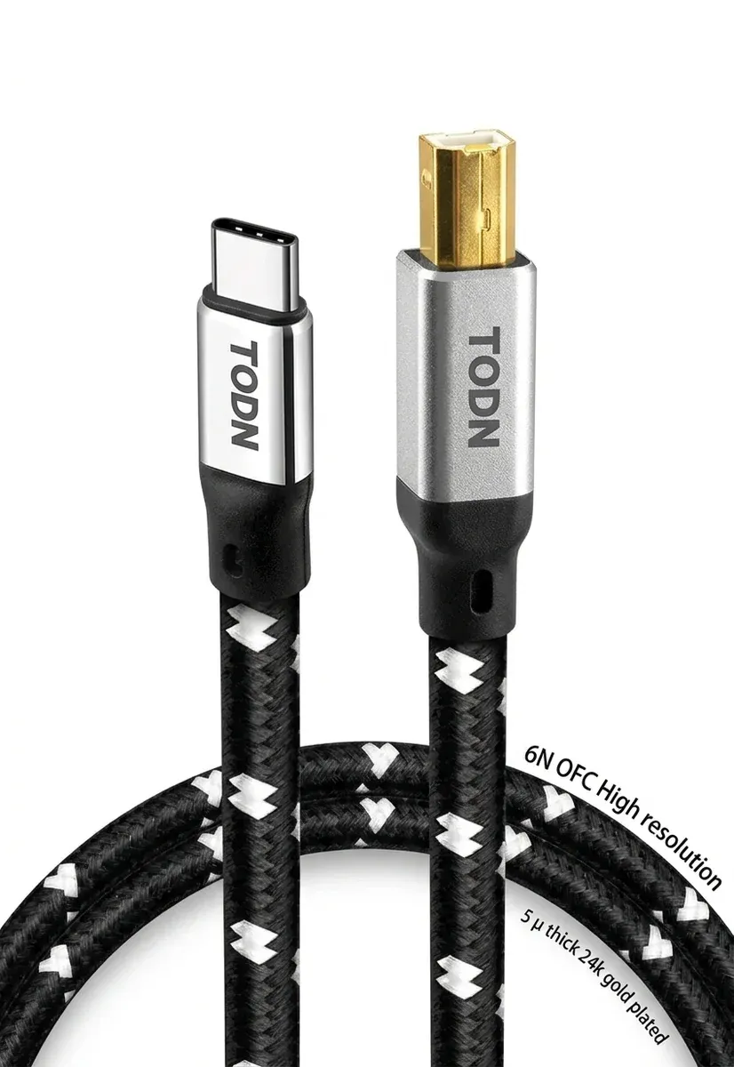 USB-C към USB-B аудио кабел TODN
