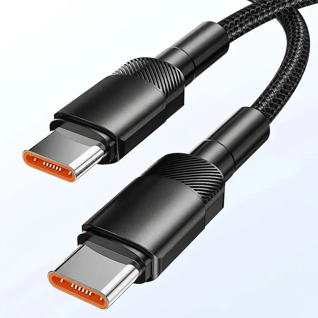 Черен USB-C кабел за бързо зареждане