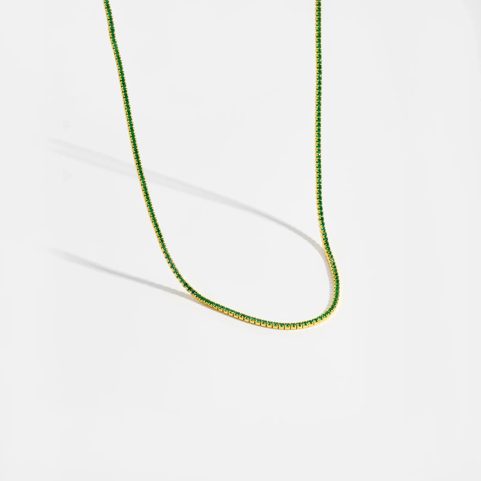 Луксозно сребърно чокър колие с кръгъл циркон ANDYWEN