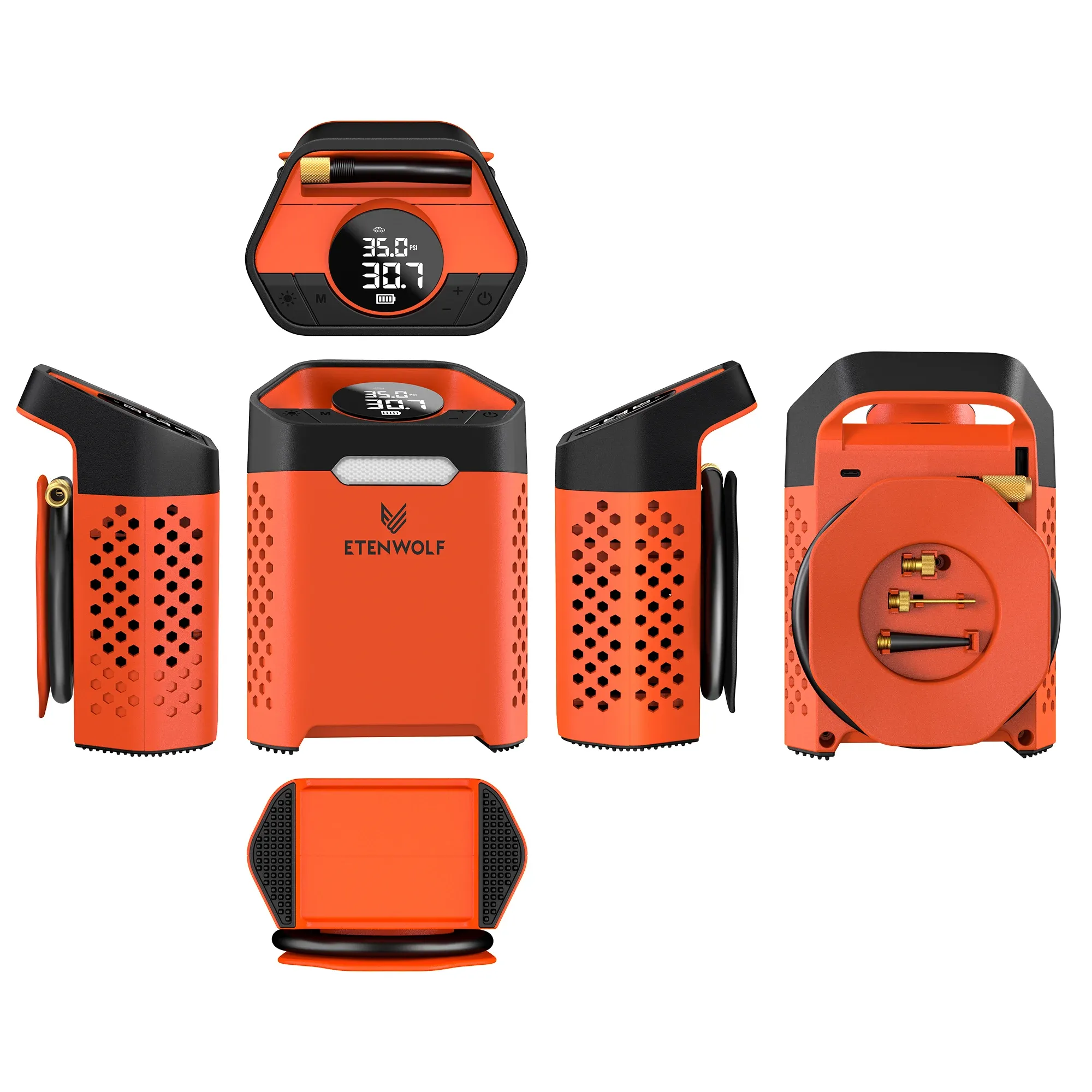 Портативен компресор ETENWOLF ZEPHYR V3 за гуми и спортни аксесоари