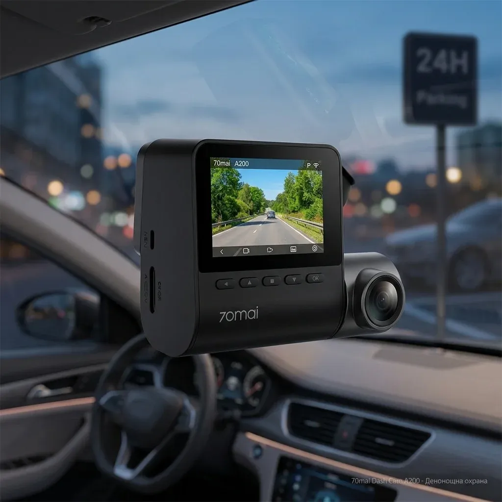 70mai A200 видеорегистратор в автомобил вечер