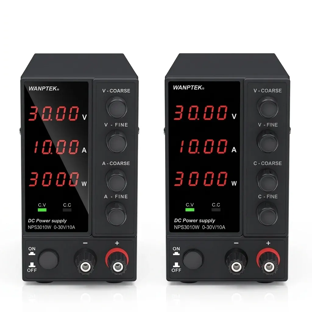 Лабораторно захранване Wanptek 30V 10A отпред