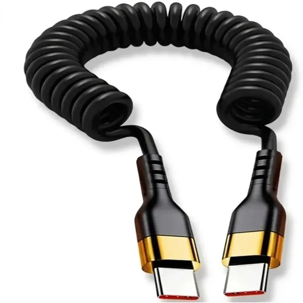 Спирален Type-C кабел за кола