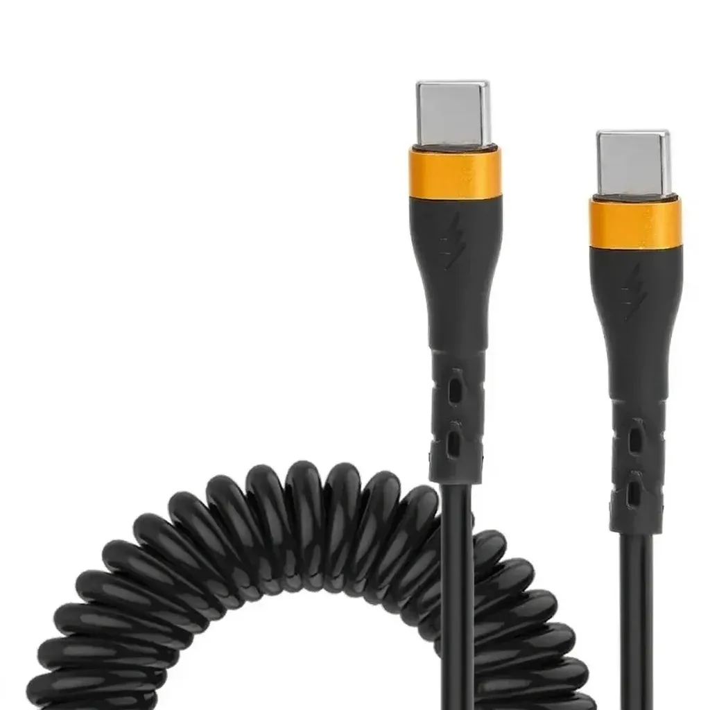Спирален USB-C кабел за кола