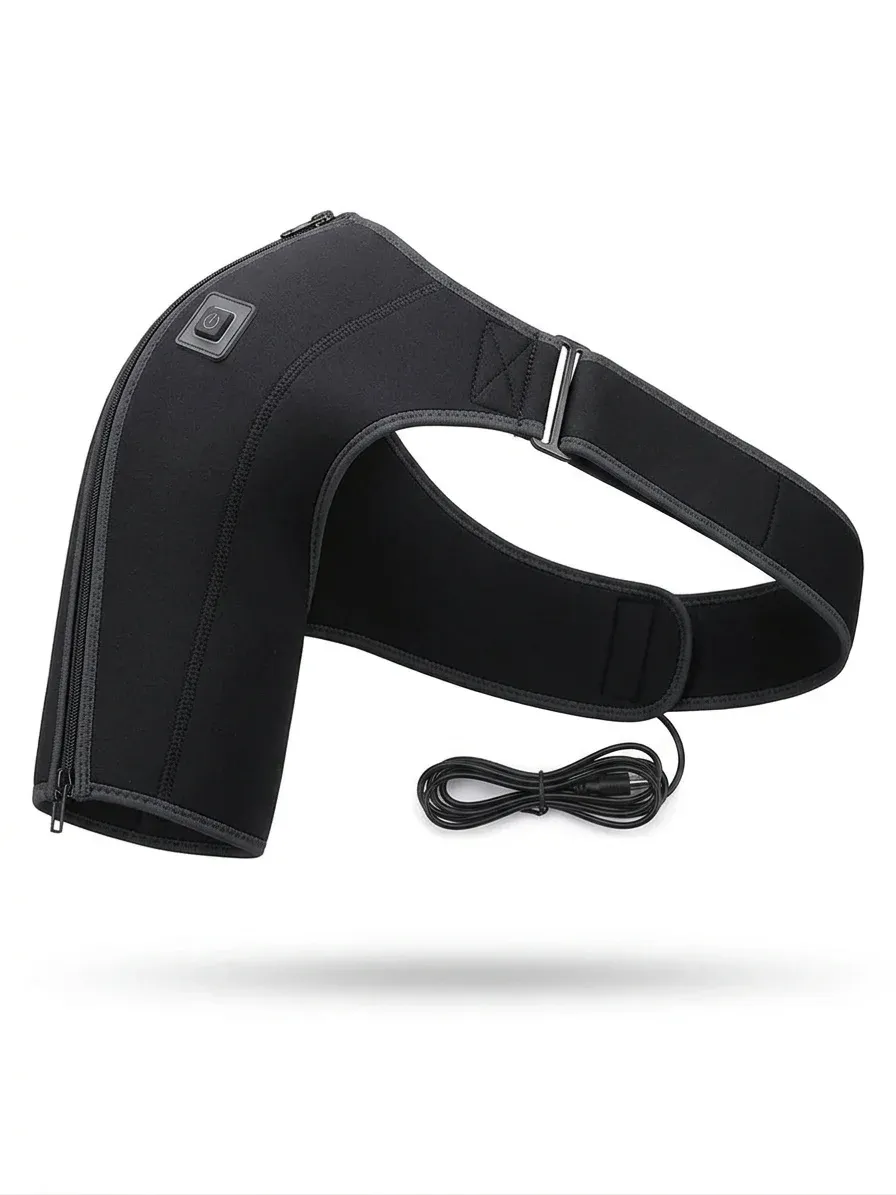Затопляща масажна раменна подложка в черно