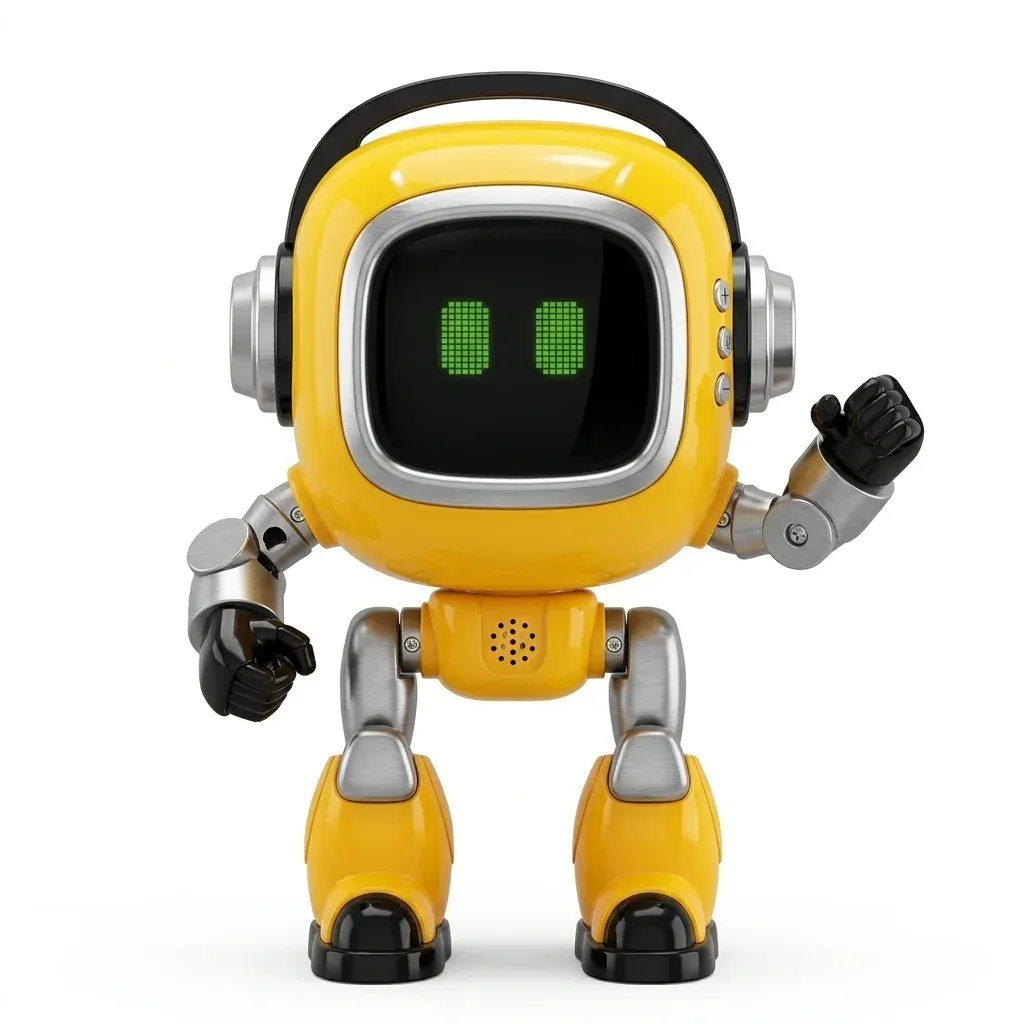 רובוט צעצוע קולי צהוב עם שלט