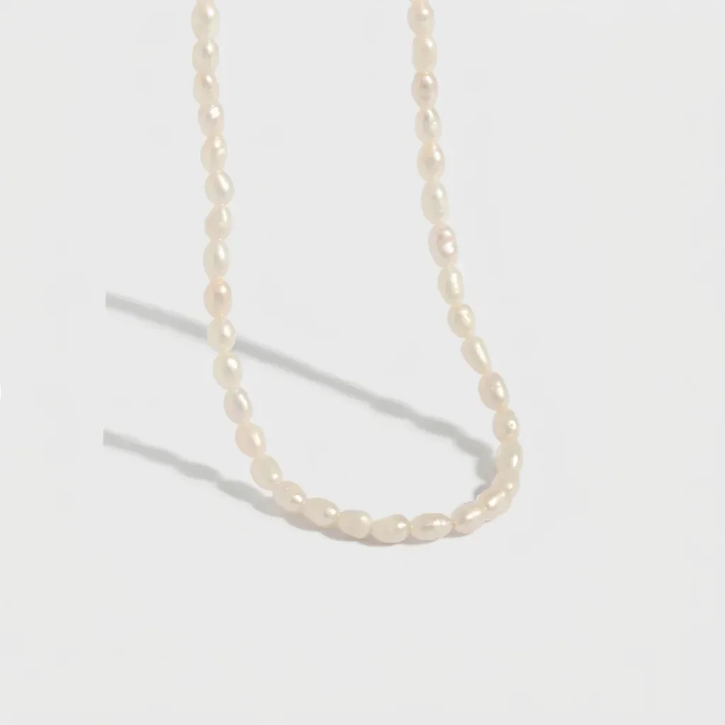 Фино сребърно колие с перли ANDYWEN