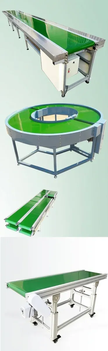 Регулируем PVC конвейер с алуминиева рамка