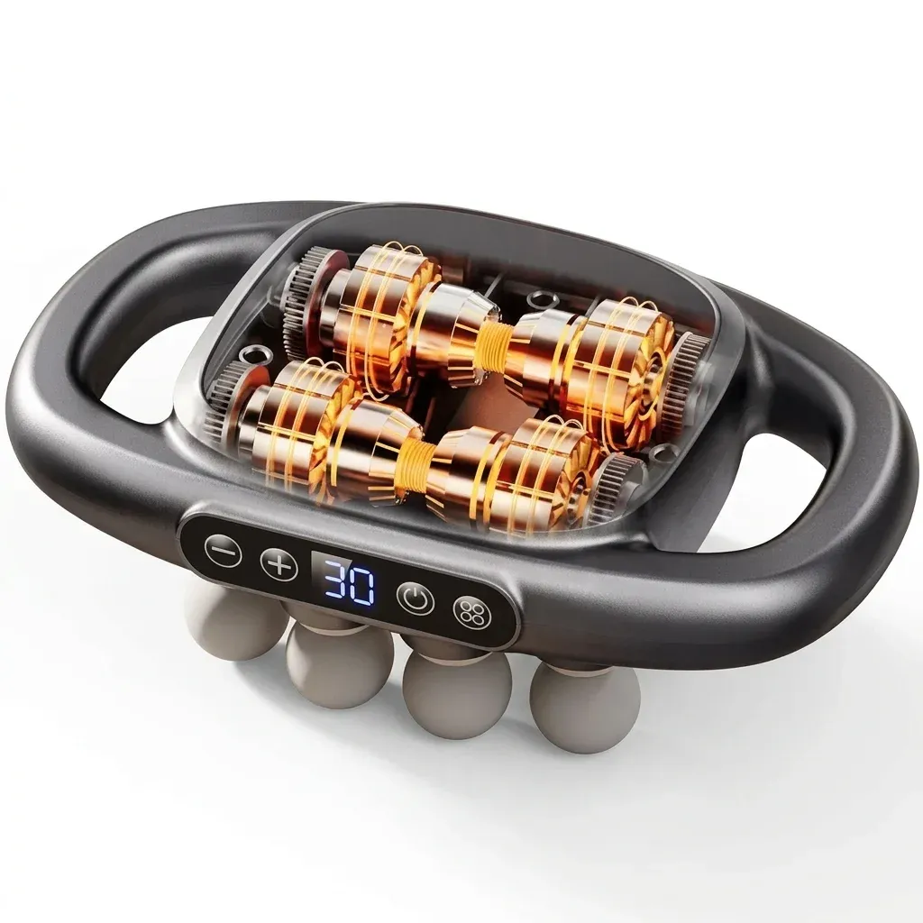 Масажен пистолет с 8 накрайника