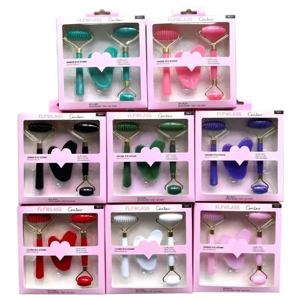 Комплект ролер и гуаша за лице и тяло от смола, 3 части