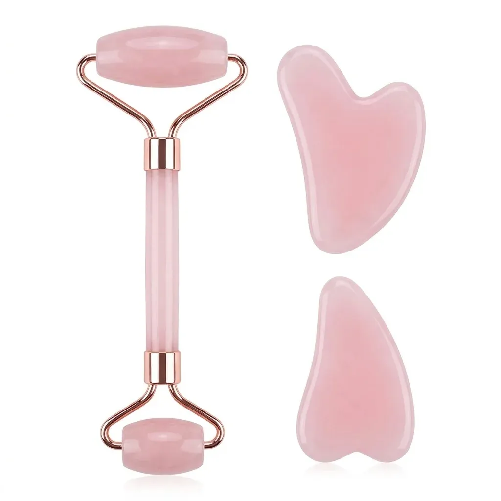 Комплект розов ролер и гуаша 3 части