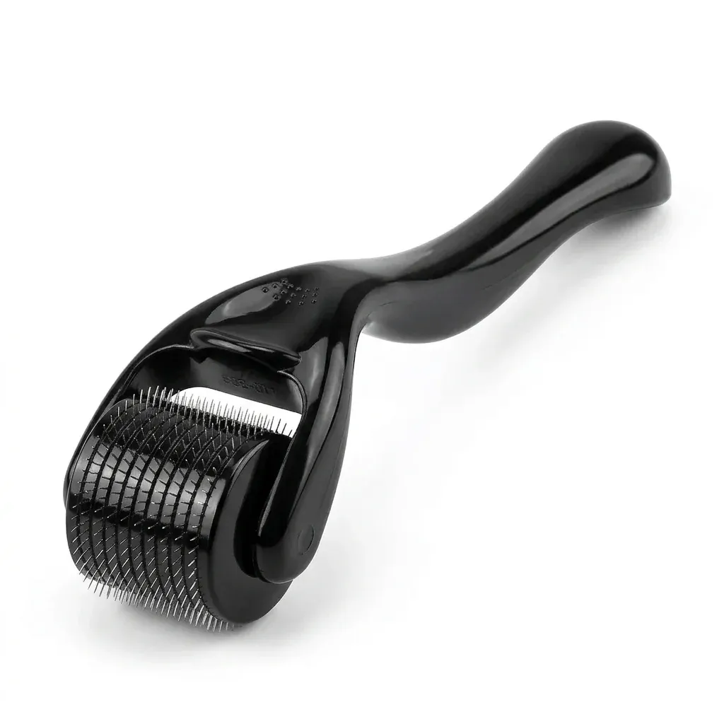 Черен дермаролер за лице, брада и скалп