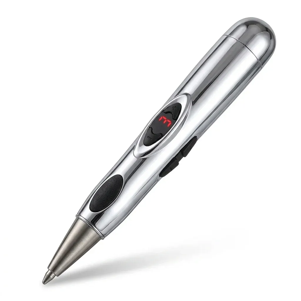 Електрическа масажна писалка в сребрист цвят