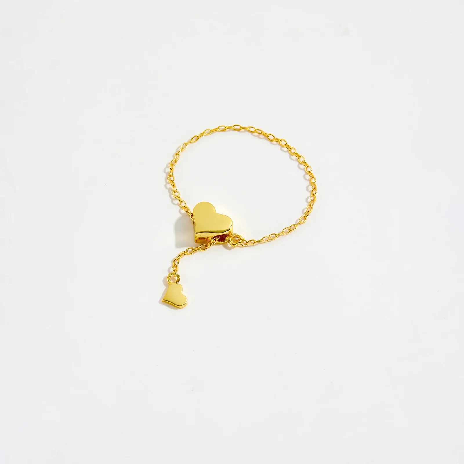 Регулируем сребърен пръстен със сърце и циркон ANDYWEN