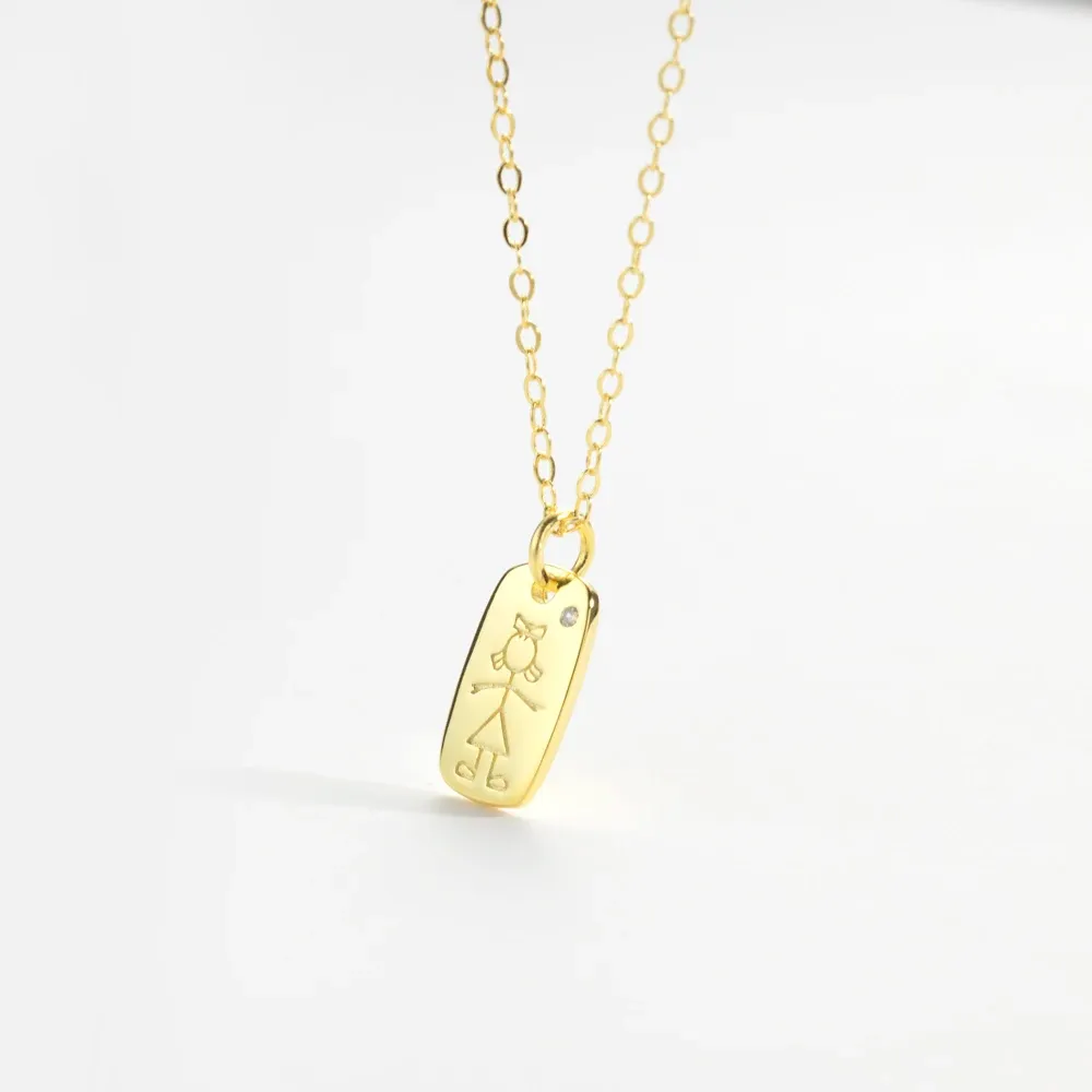 Фино сребърно колие с квадратен циркон и регулируема верижка