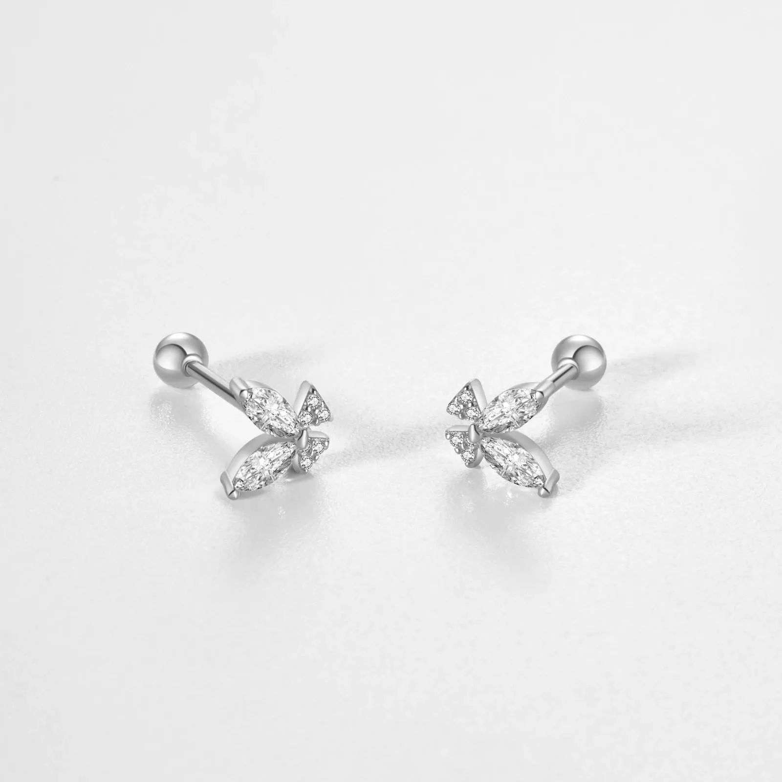 ANDYWEN 925 сребърни златисти обеци с водна капка и CZ