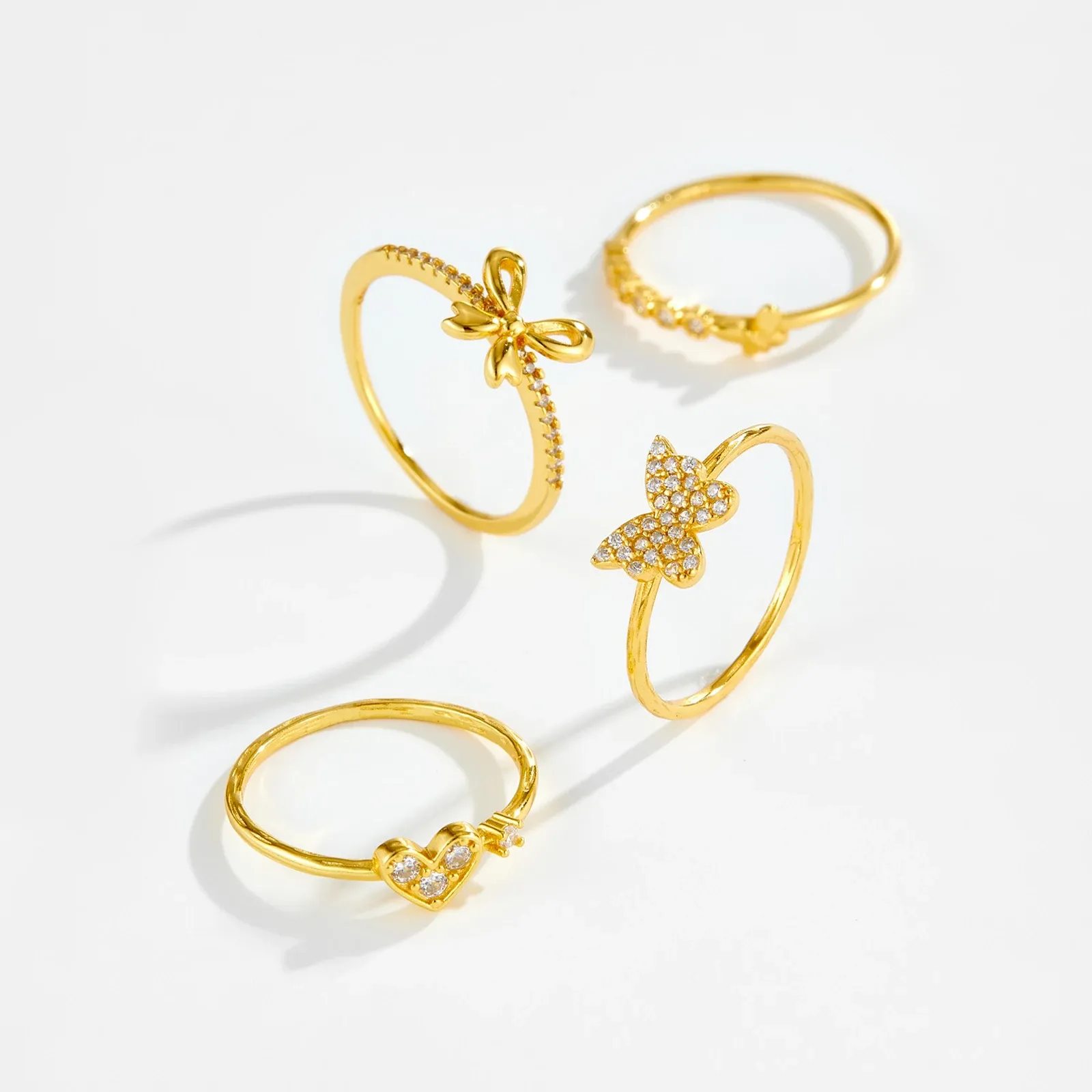 ANDYWEN 925 сребърен пръстен със сърце и циркон