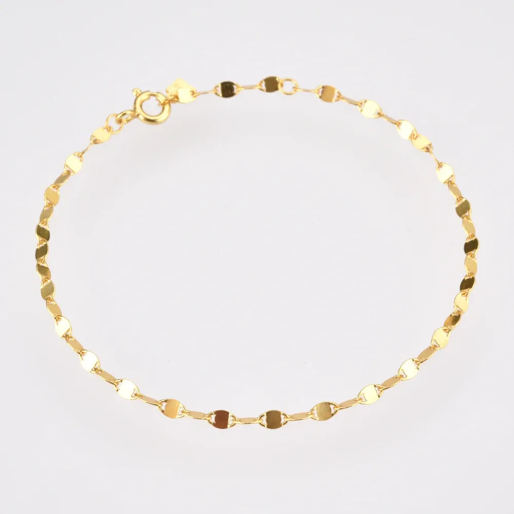 ANDYWEN 925 сребърна златиста верижна гривна с циркон