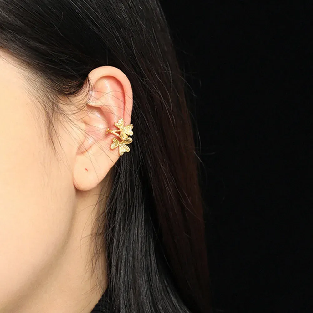 ANDYWEN 925 сребърен цветен ear cuff с циркон