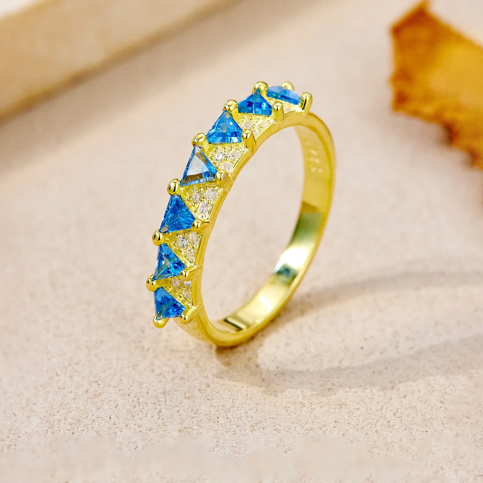 Геометричен пръстен от 925 сребро с многоцветен циркон ANDYWEN