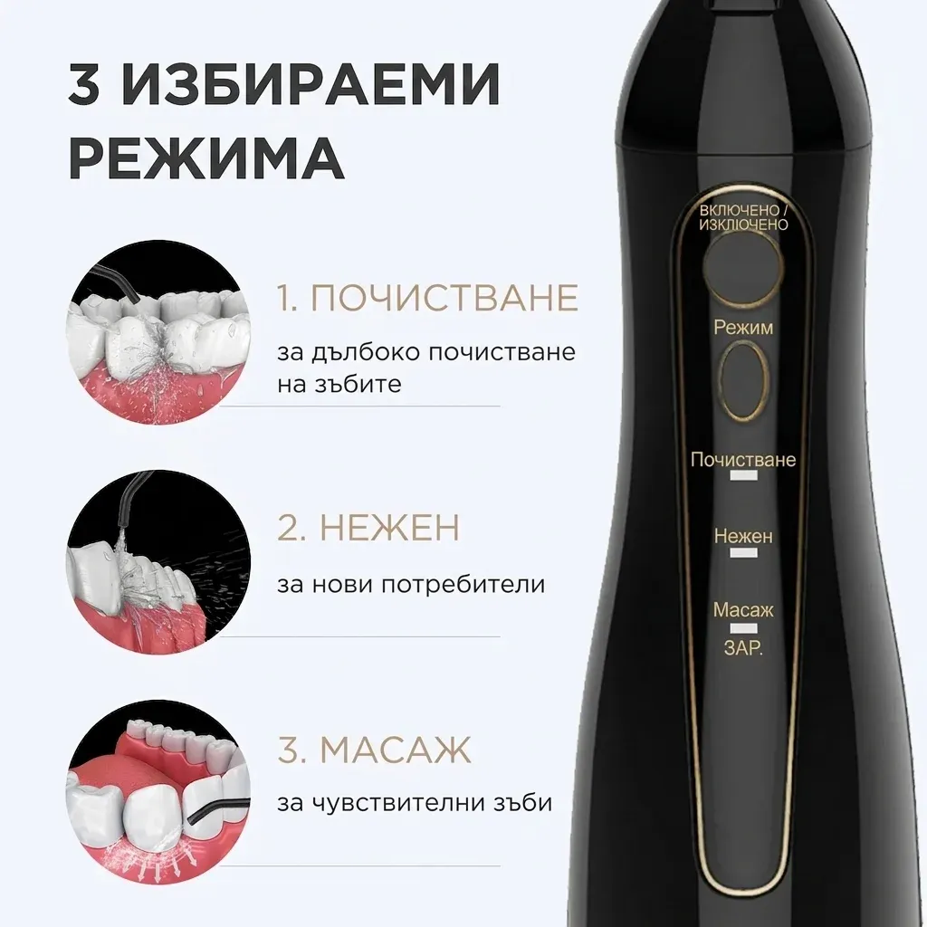 Портативен воден ирригатор Fairywill черен