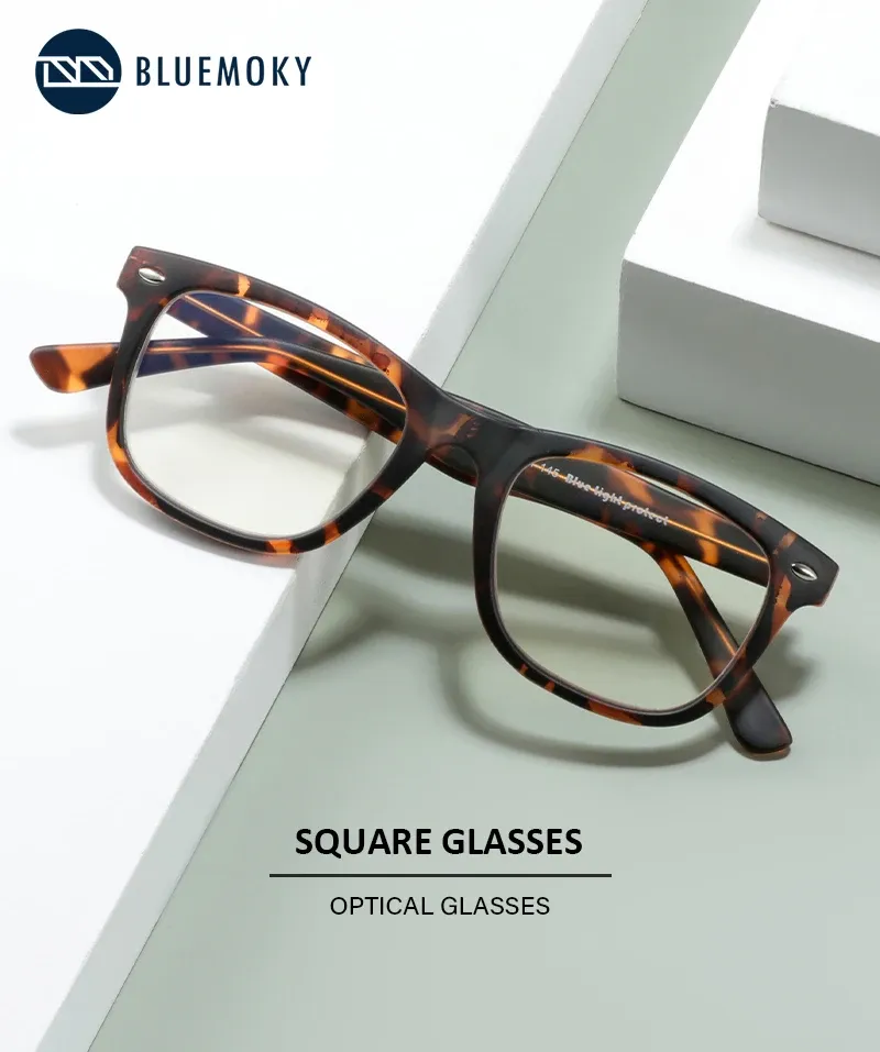 BLUEMOKY квадратни диоптрични очила с прогресивни и анти-сини лещи