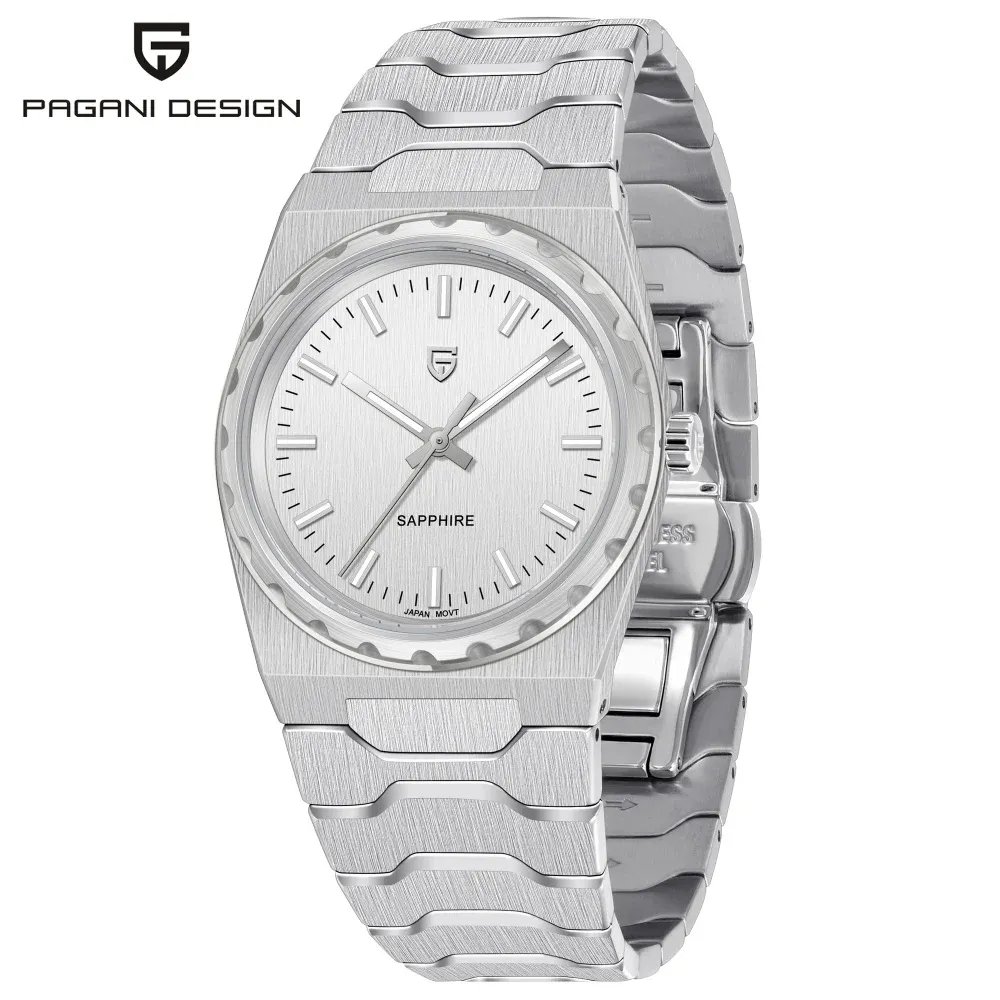 Тънък мъжки кварцов часовник AP с сапфир и 10 Bar