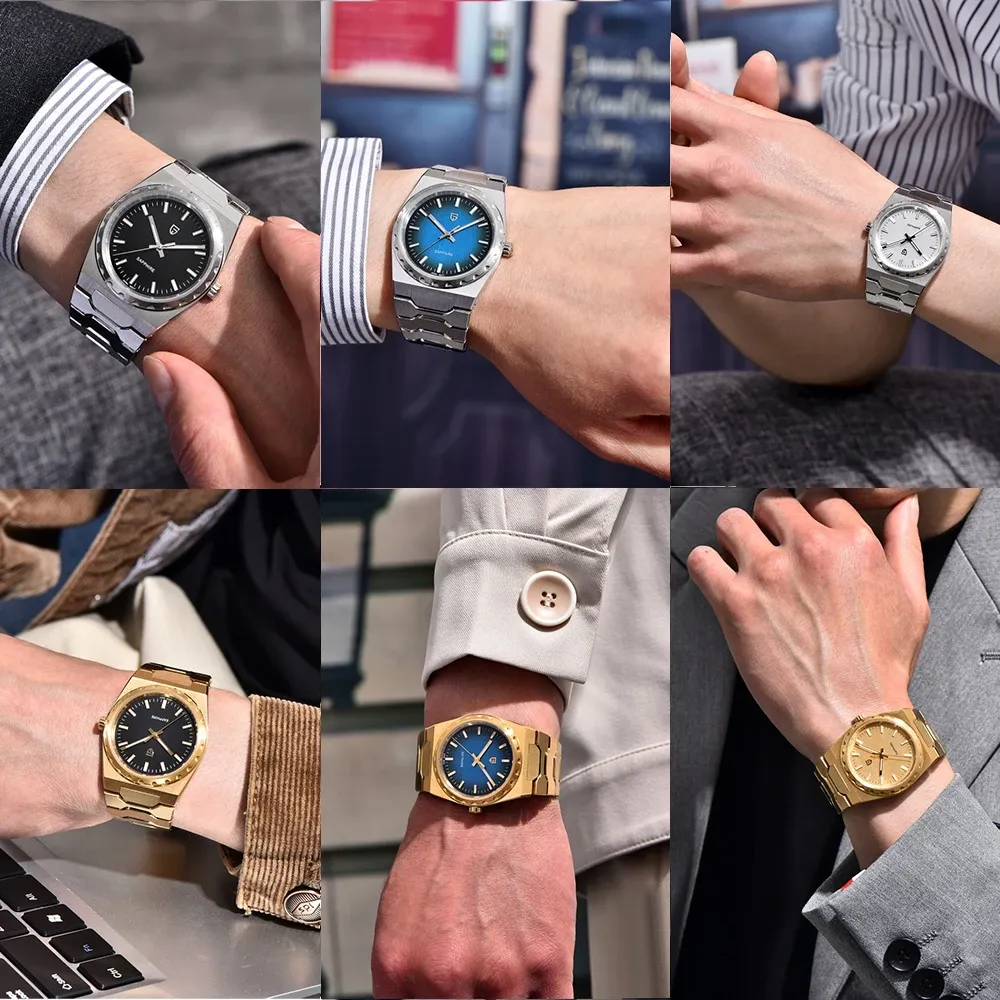 Тънък мъжки кварцов часовник AP с сапфир и 10 Bar