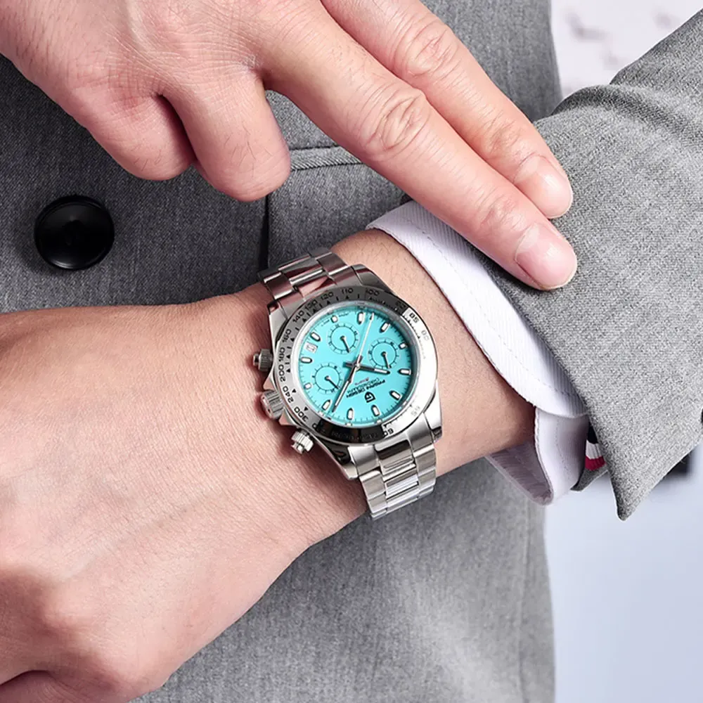 PAGANI DESIGN кварцов хронограф 40 мм със сапфир и стомана