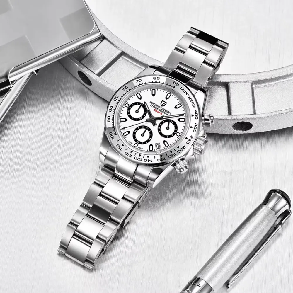 PAGANI DESIGN кварцов хронограф 40 мм със сапфир и стомана