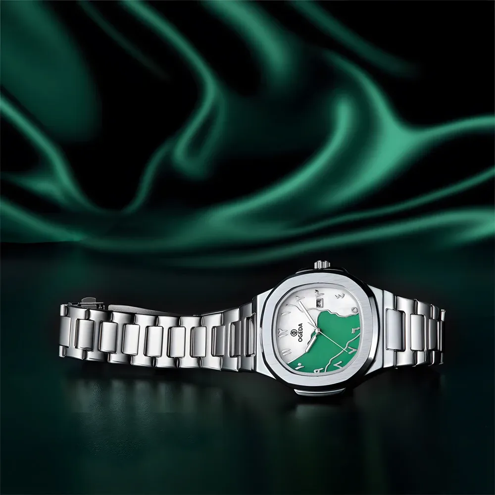 Мъжки кварцов часовник AP OGEDA OG6002 с 40 мм корпус и стоманена верижка