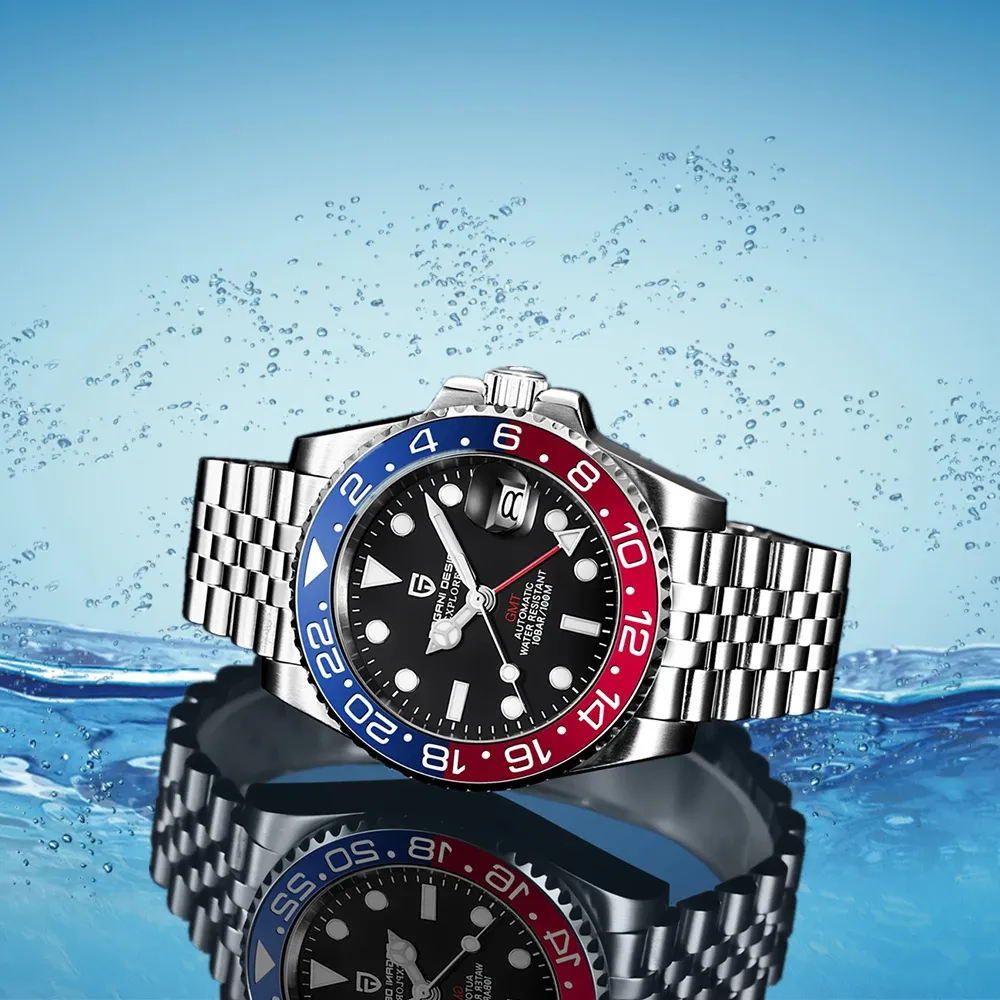 PAGANI DESIGN GMT автоматичен часовник с сапфир и стомана 40 мм