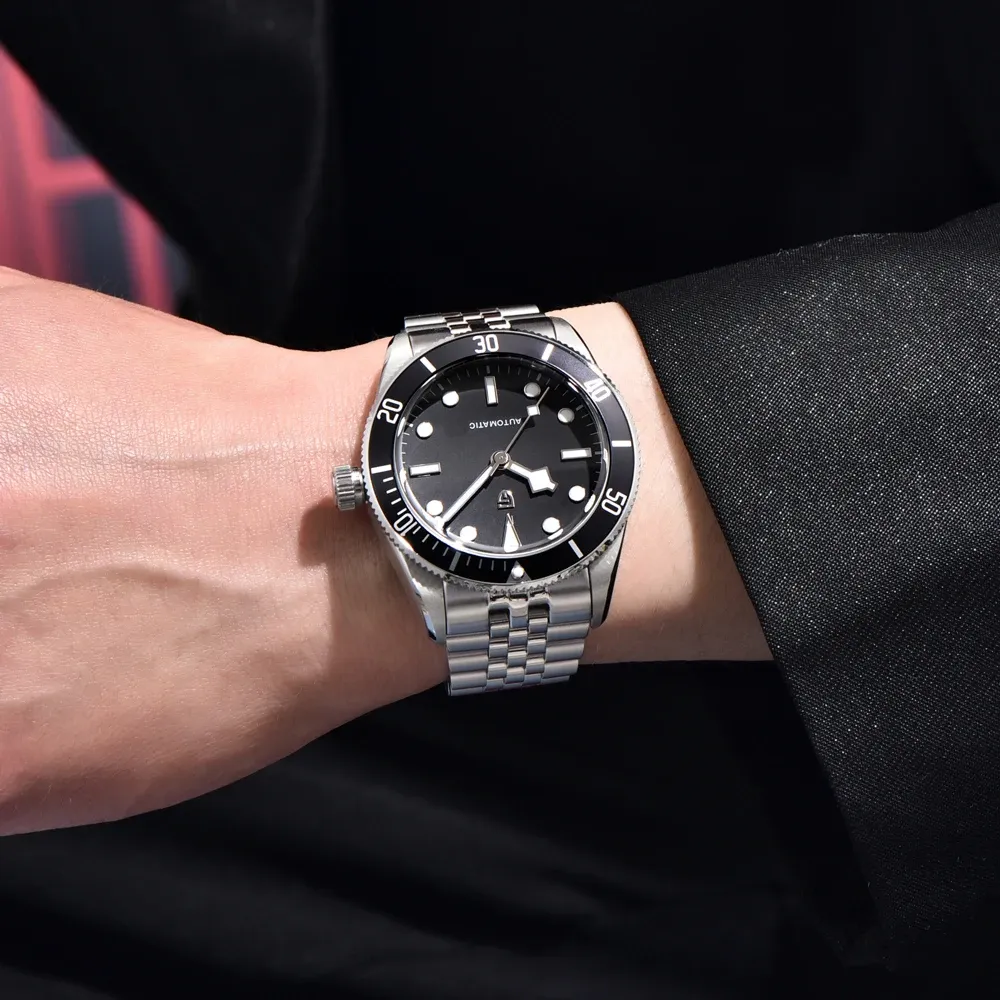 Мъжки ретро механичен часовник PAGANI DESIGN със сапфир и стомана