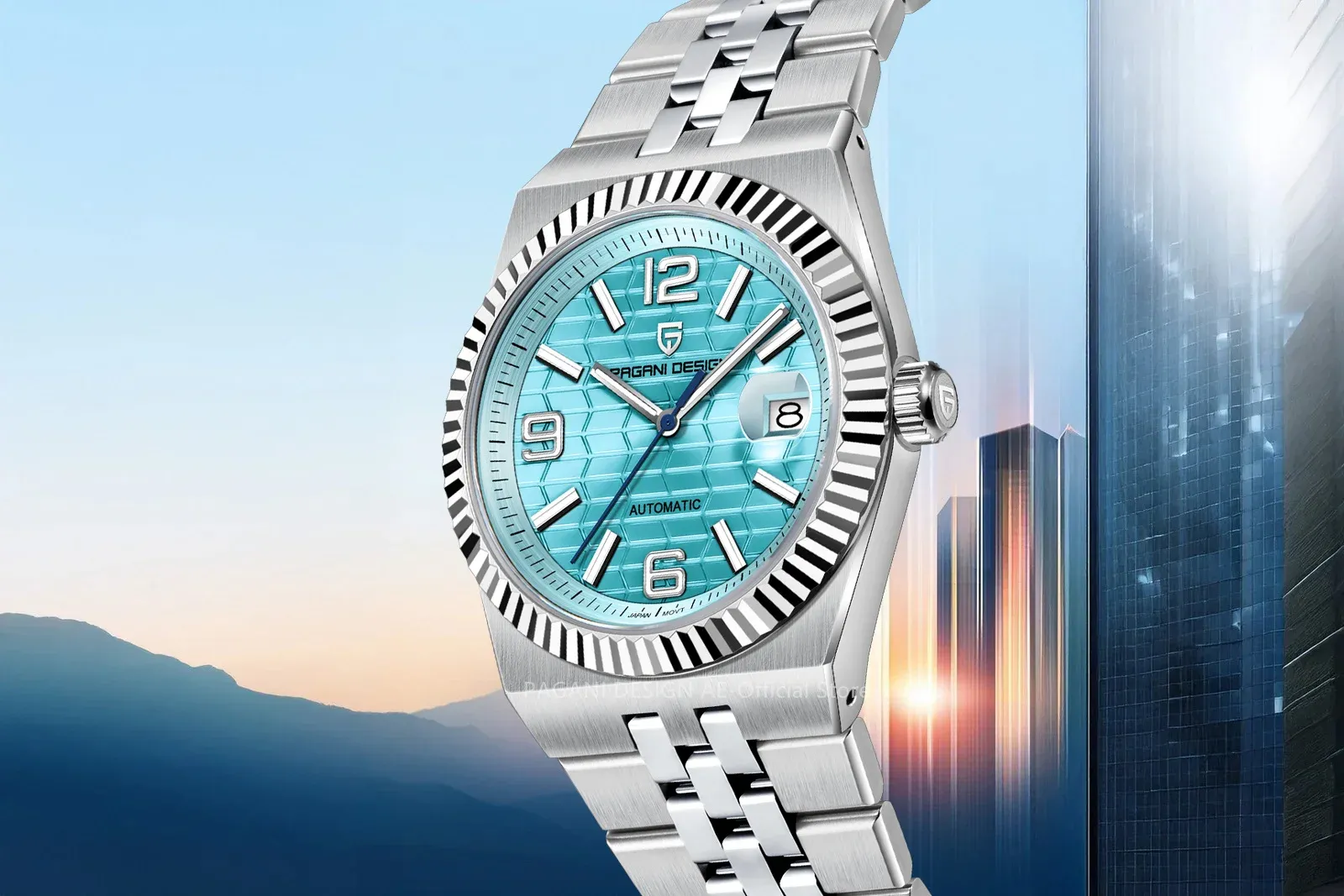 Мъжки автоматичен часовник PAGANI DESIGN с розово злато и сапфирено стъкло