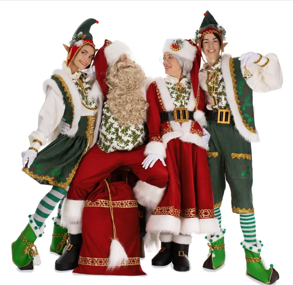 Синтетичен комплект брада и перука за Коледен Дядо Коледа