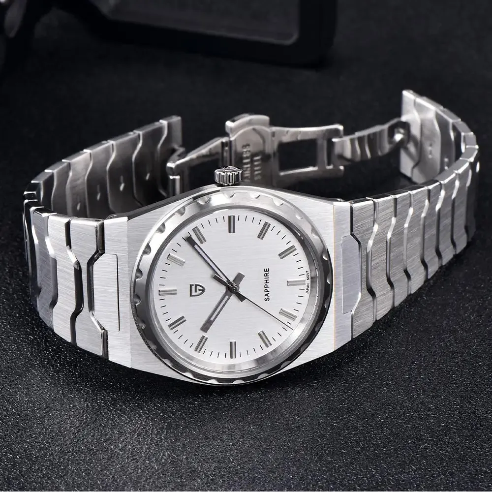 Тънък мъжки кварцов часовник PAGANI DESIGN 37 мм със сапфир и 10 Bar