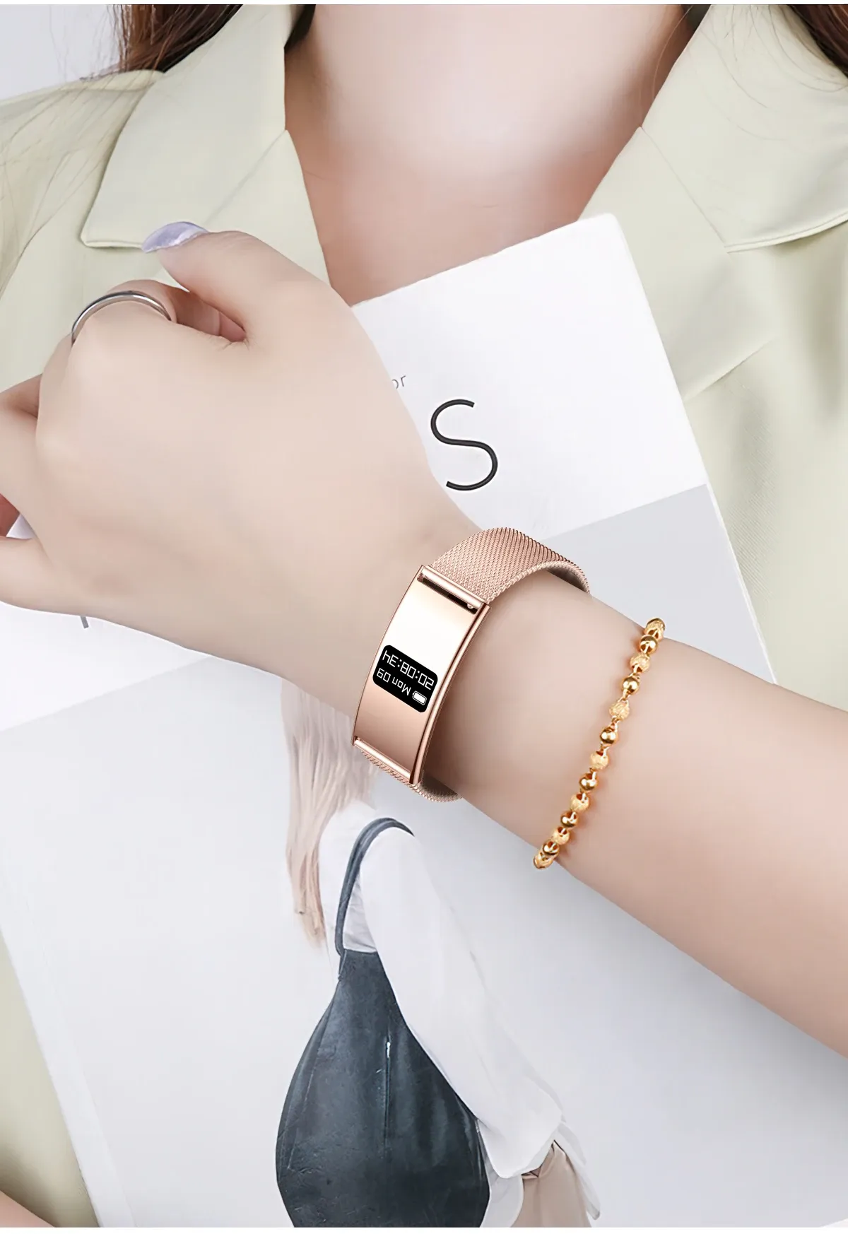 Смарт спортна гривна LIGE BWB8 с пулс, SpO2 и Bluetooth разговори