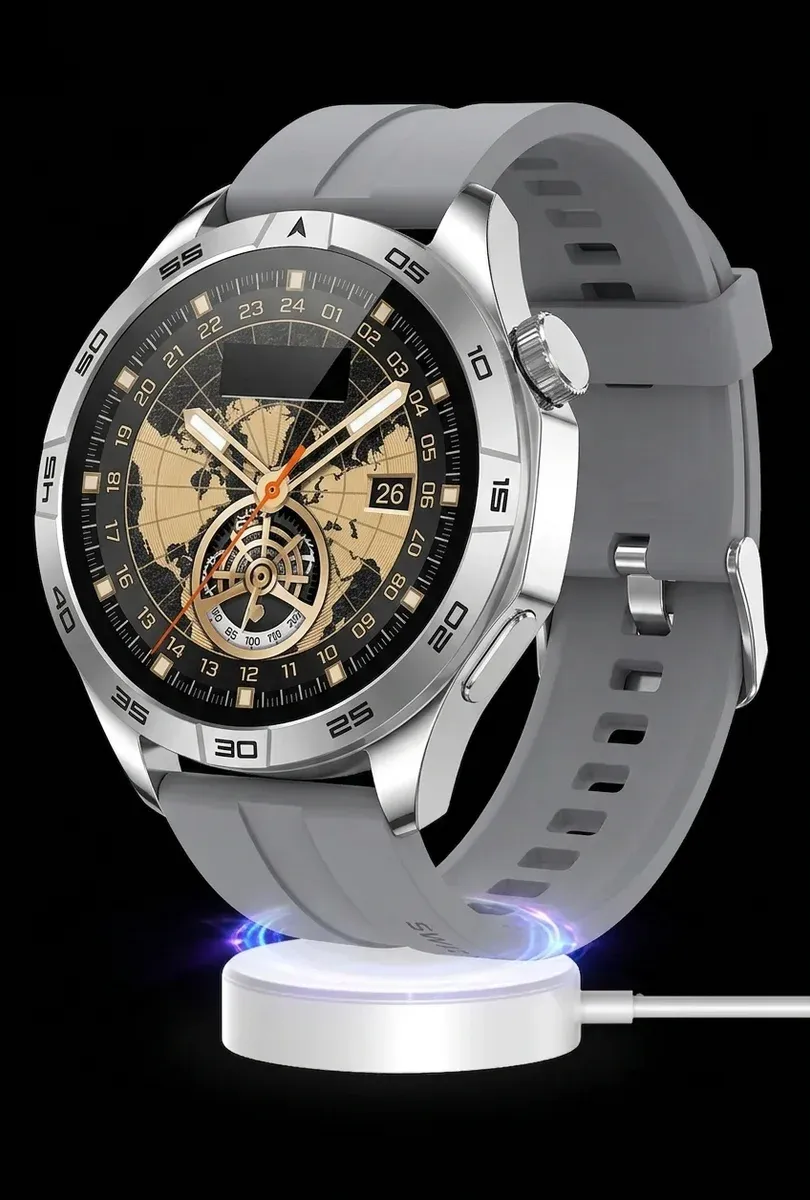 Метален смарт часовник със зарядна подложка