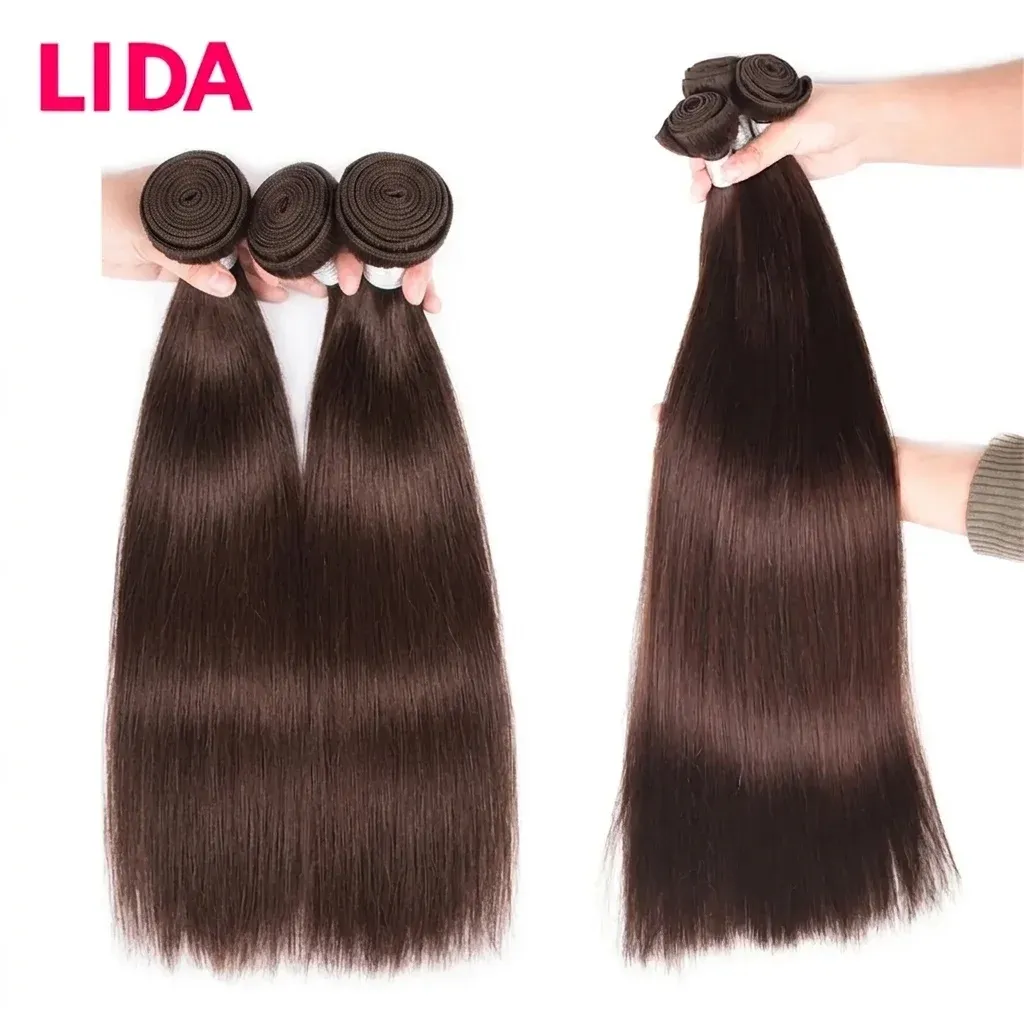 Три прави кичура човешка коса LIDA