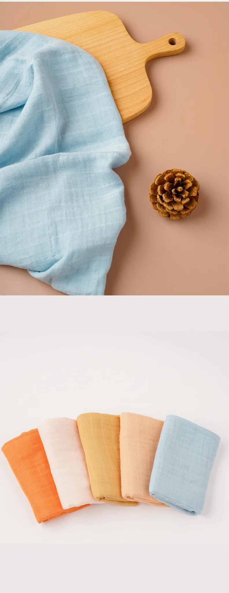 Комплект от 5 бамбукови муселинови кърпи за бебе Kangobaby