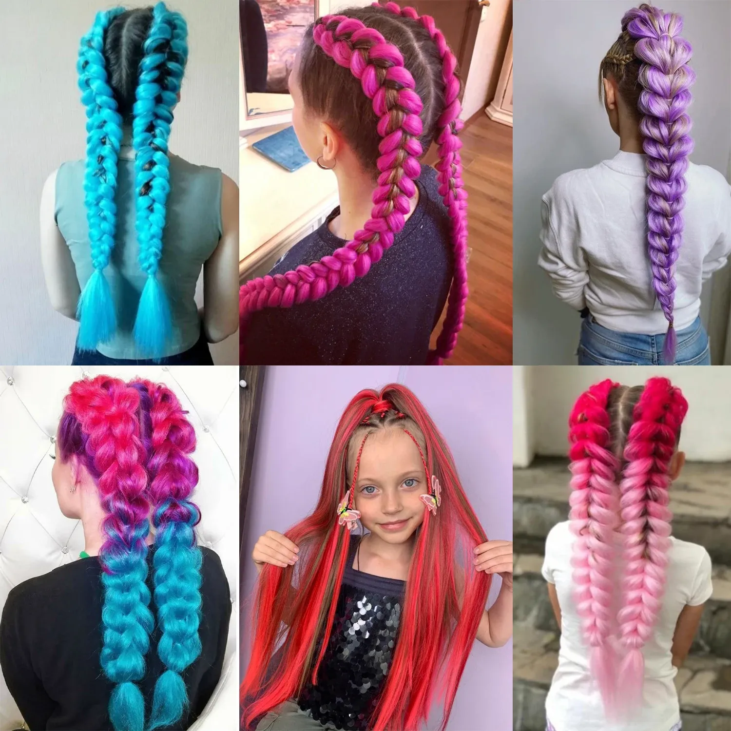 Лилав синтетичен опашка-клипс 28 инча за прически и костюми