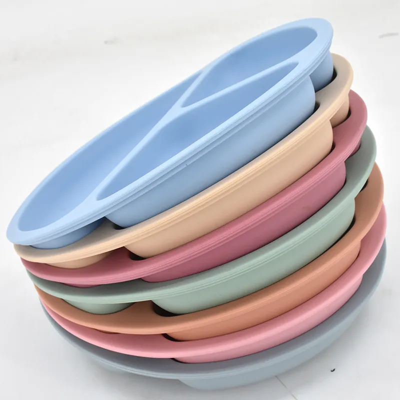 Силиконов бебешки комплект за хранене с вендуза, 5 части