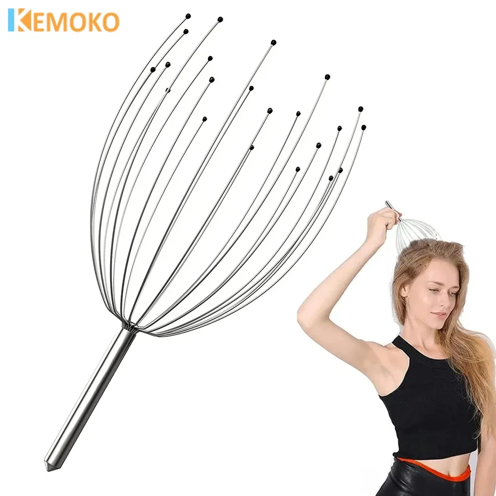 Ръчен масажор за скалп и врат с пружинни лъчи