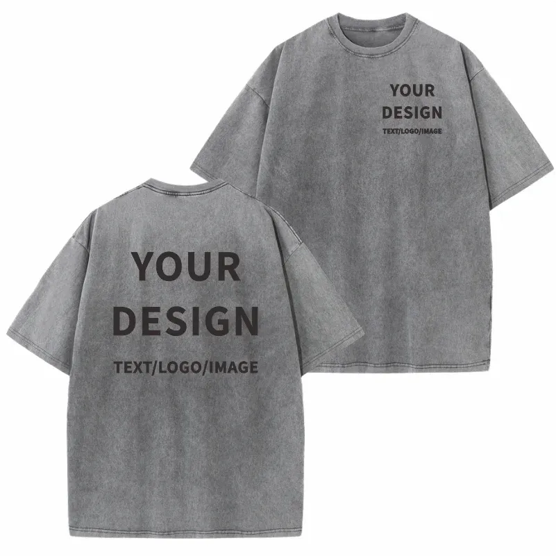 Памучна тениска с персонализиран принт и бродерия