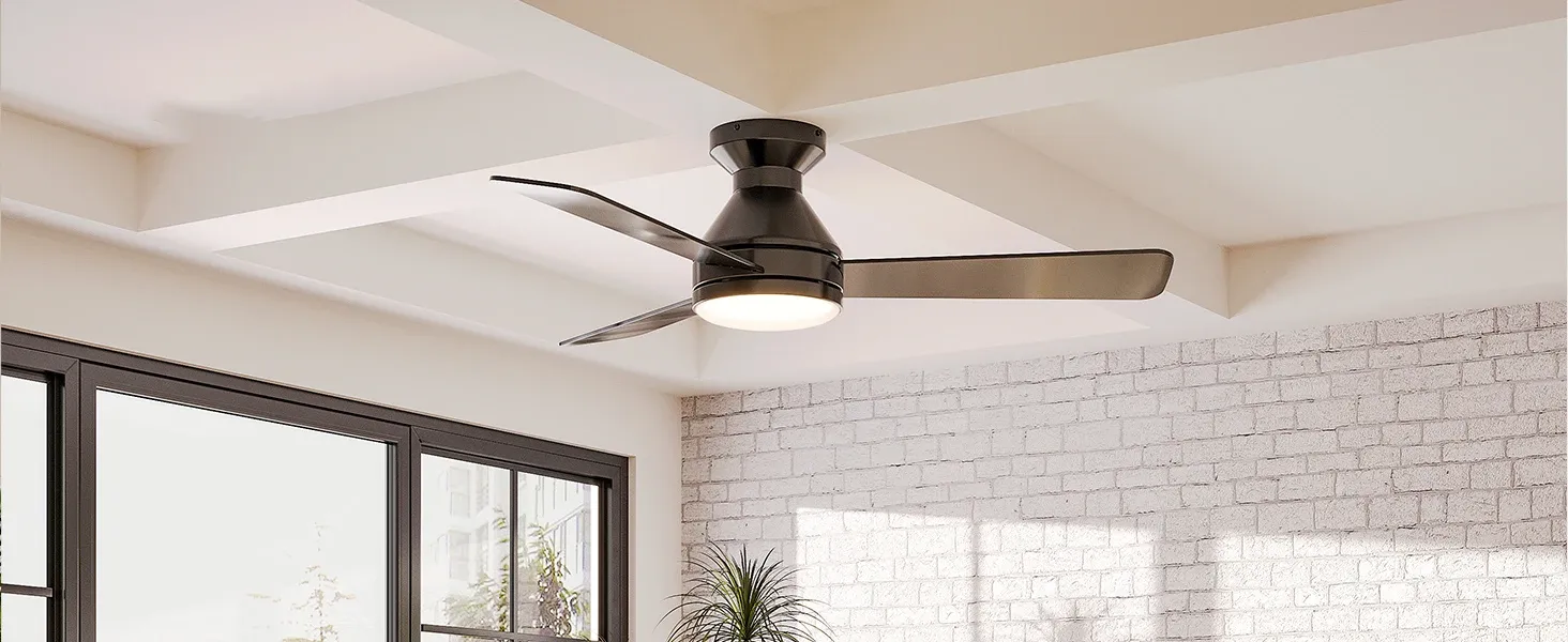 Модерен таванен вентилатор с LED осветление и дистанционно управление