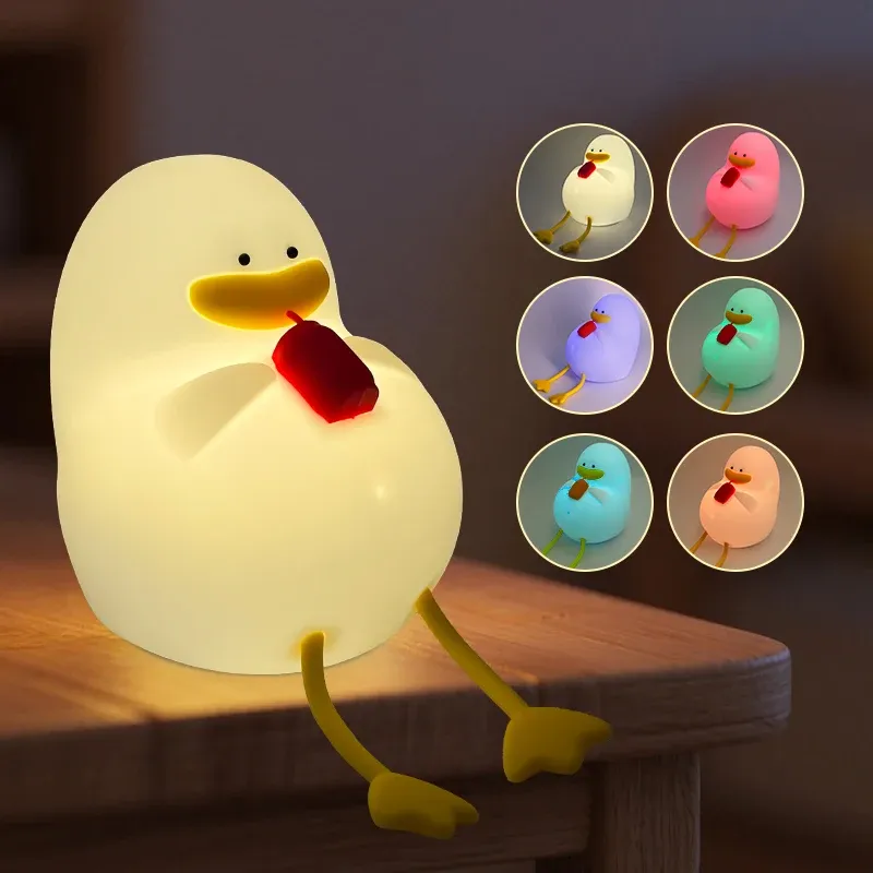 Сензорна нощна лампа Happy Duck с таймер и зарядно