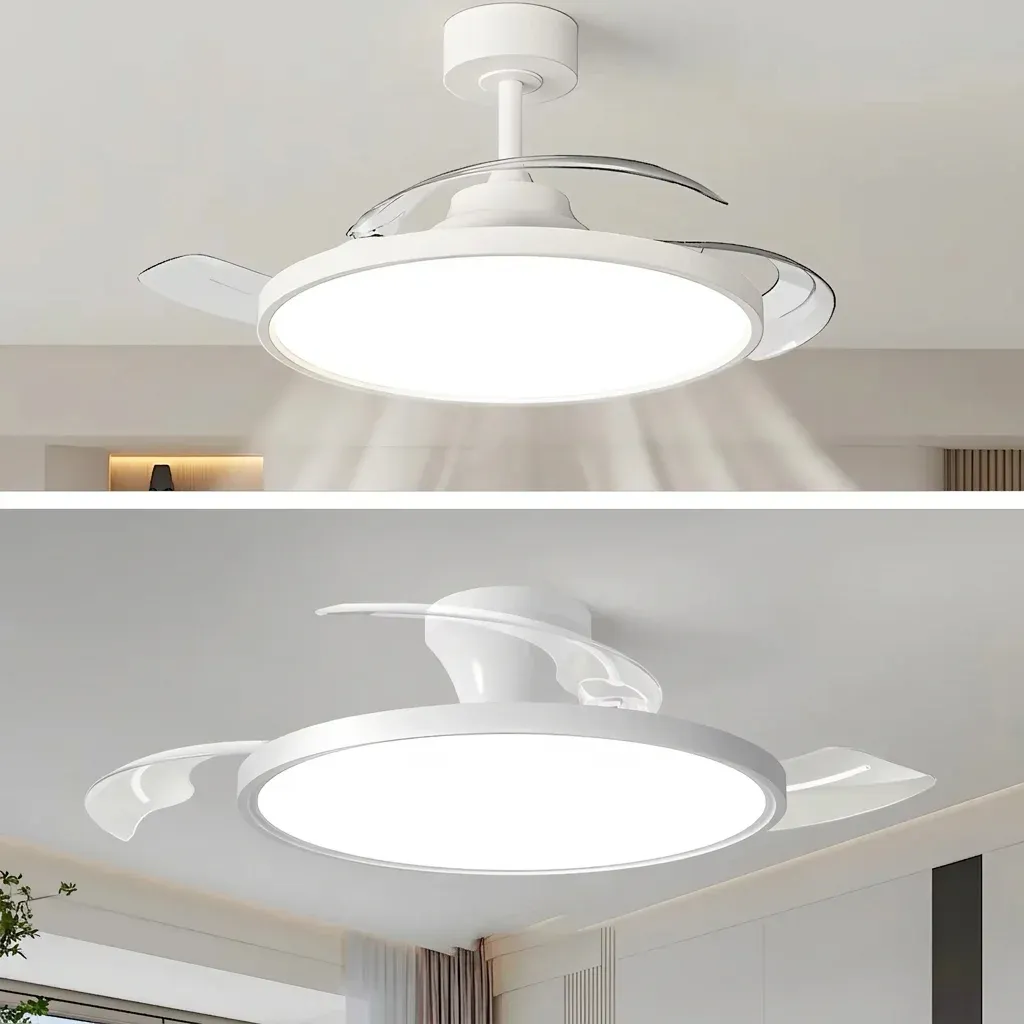 Бял смарт таванен вентилатор с LED