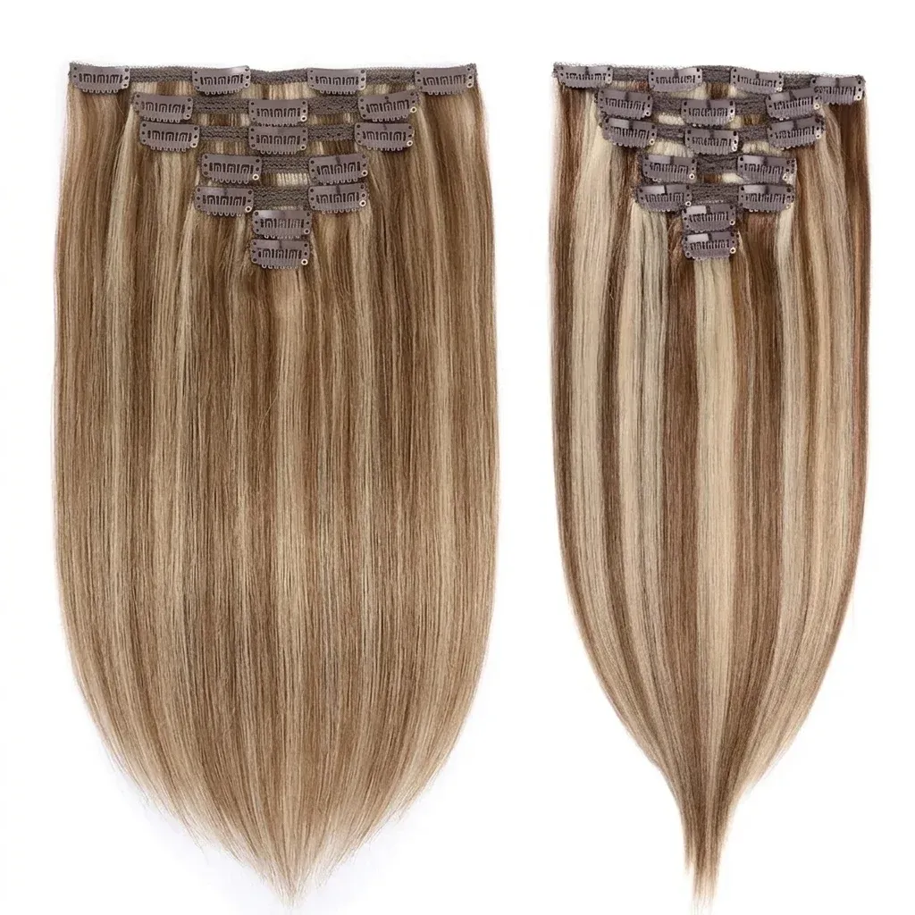 Клипс екстеншъни Remy човешка коса, 10 части